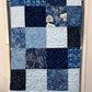 Handmade Baby Boy Quilt, Baby Blanket, Japanese Kasuri Print, Quilted Baby Mat, Baby Bath Mat (36x36) Ready to Ship!