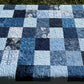 Handmade Baby Boy Quilt, Baby Blanket, Japanese Kasuri Print, Quilted Baby Mat, Baby Bath Mat (36x36) Ready to Ship!