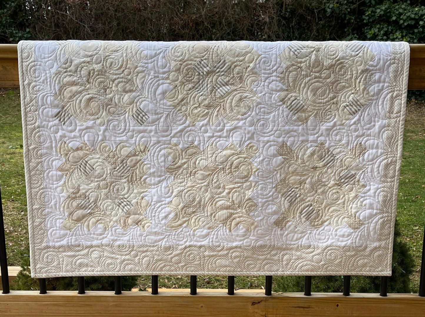 Handmade Baby Quilt, Heirloom Baby Blanket, Neutral Low Volume Colors, Designer Nursery Blanket, Baby Shower Gift, Ready to Ship!