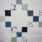 Handmade Baby Quilt, Irish Chain Baby Blanket, Moda's Shoreline Fabric (37x43) Ready to Ship!