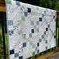 Handmade Baby Quilt, Irish Chain Baby Blanket, Moda's Shoreline Fabric (37x43) Ready to Ship!