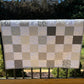 Handmade Baby Quilt Neutral Colors (White Background Puff Ball Backing) Patchwork Baby Blanket, (36"x47.5") Neutral Baby Nursery Decor, Ready to Ship!