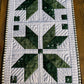 Custom Made for DC - Handmade Christmas Table Runner - Green Star - Custom Quilted - 15"x54"