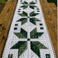 Custom Made for DC - Handmade Christmas Table Runner - Green Star - Custom Quilted - 15"x54"