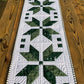 Custom Made for DC - Handmade Christmas Table Runner - Green Star - Custom Quilted - 15"x54"