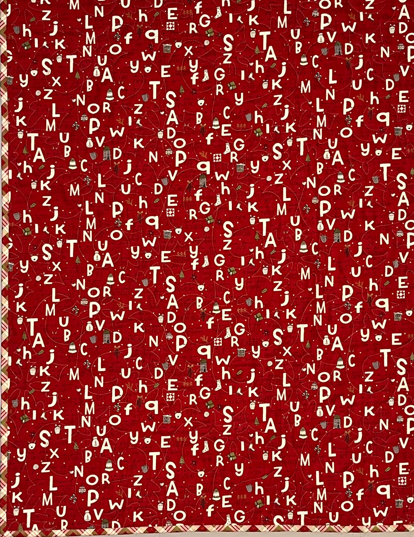 Handmade Christmas Baby Quilt - Patchwork Block Quilt - BABY'S 1st X-MAS - (35.5x40.5) Free Shipping!