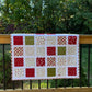 Handmade Christmas Baby Quilt - Patchwork Block Quilt - BABY'S 1st X-MAS - (35.5x40.5) Free Shipping!