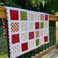 Handmade Christmas Baby Quilt - Patchwork Block Quilt - BABY'S 1st X-MAS - (35.5x40.5) Free Shipping!