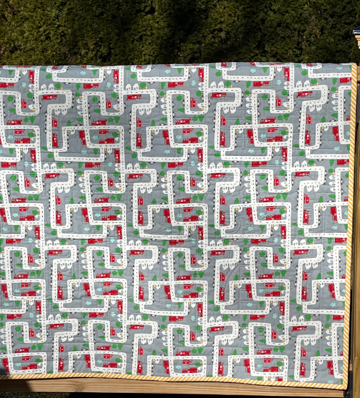 Custom Order - Play Mat AND Quilt, Baby Quilt, Baby Toddler Blanket - Play Town - Custom Quilted