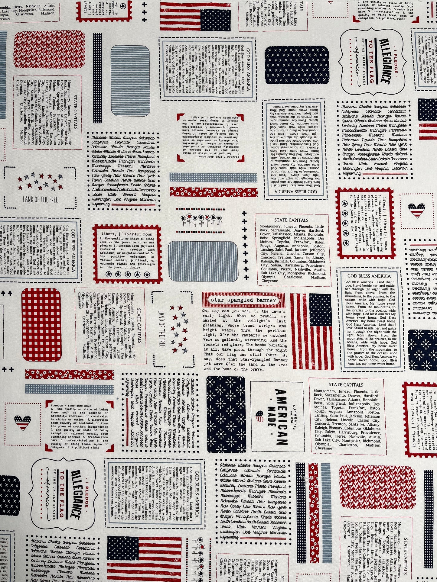 Handmade Quilt - Father's Day - July 4 - Americana - Lap/Small Throw Size (50.5x50.5)