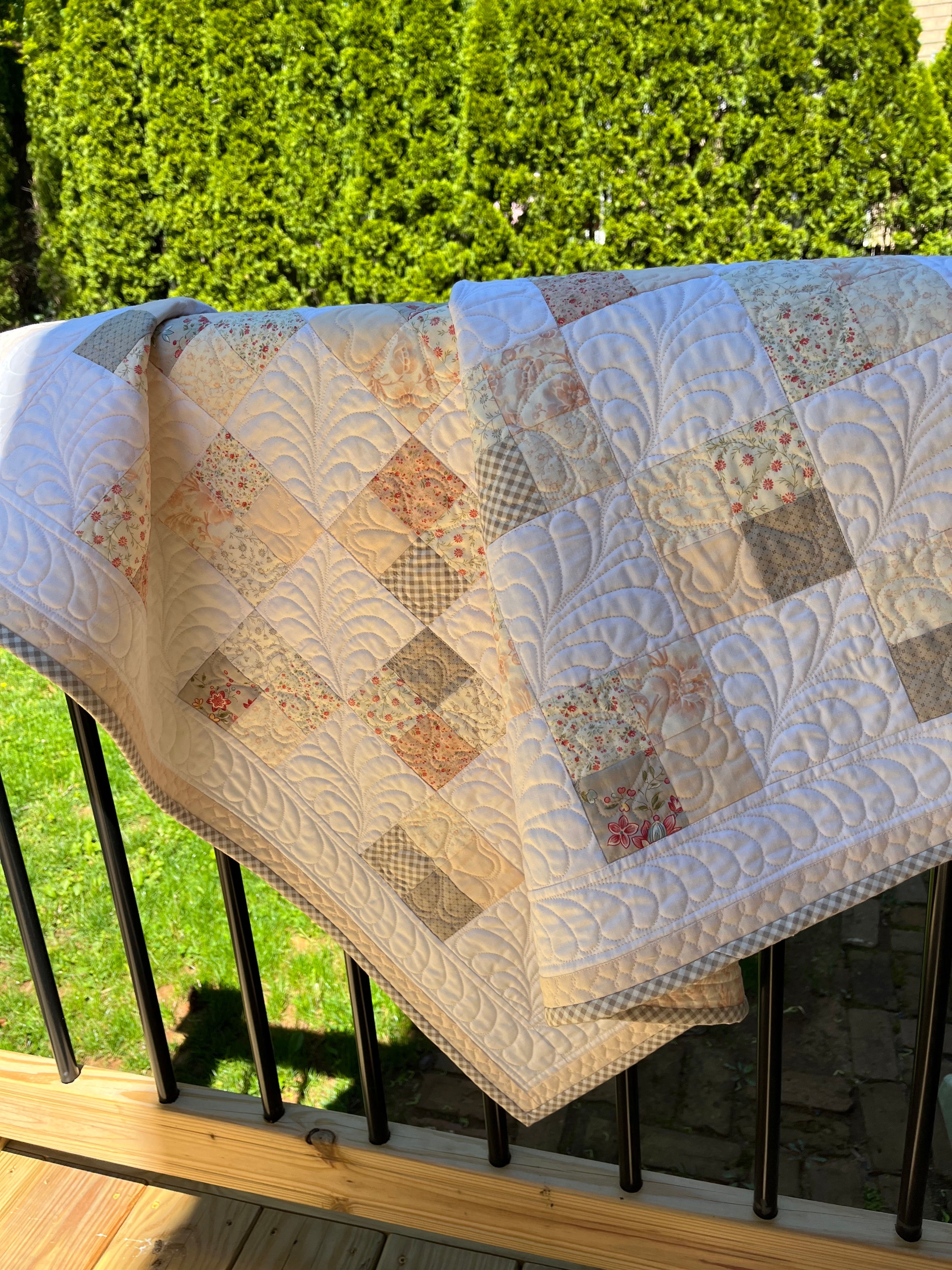 Small Lap online Quilt | Baby Quilt | Picnic Quilt | Scrap Quilt - 43