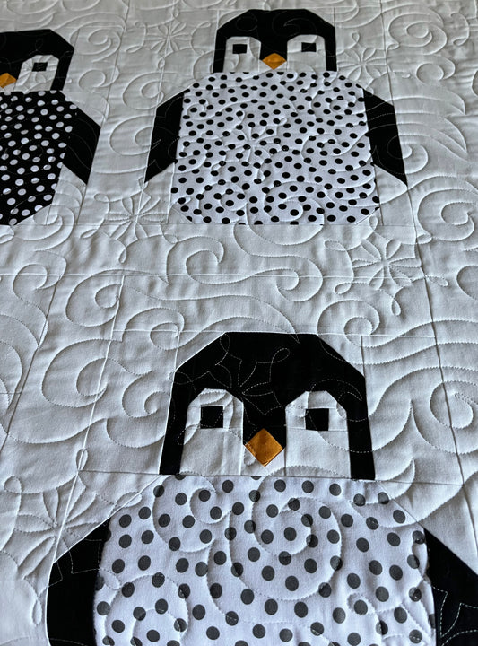 Handmade Penguins Quilt - Custom Order for JT