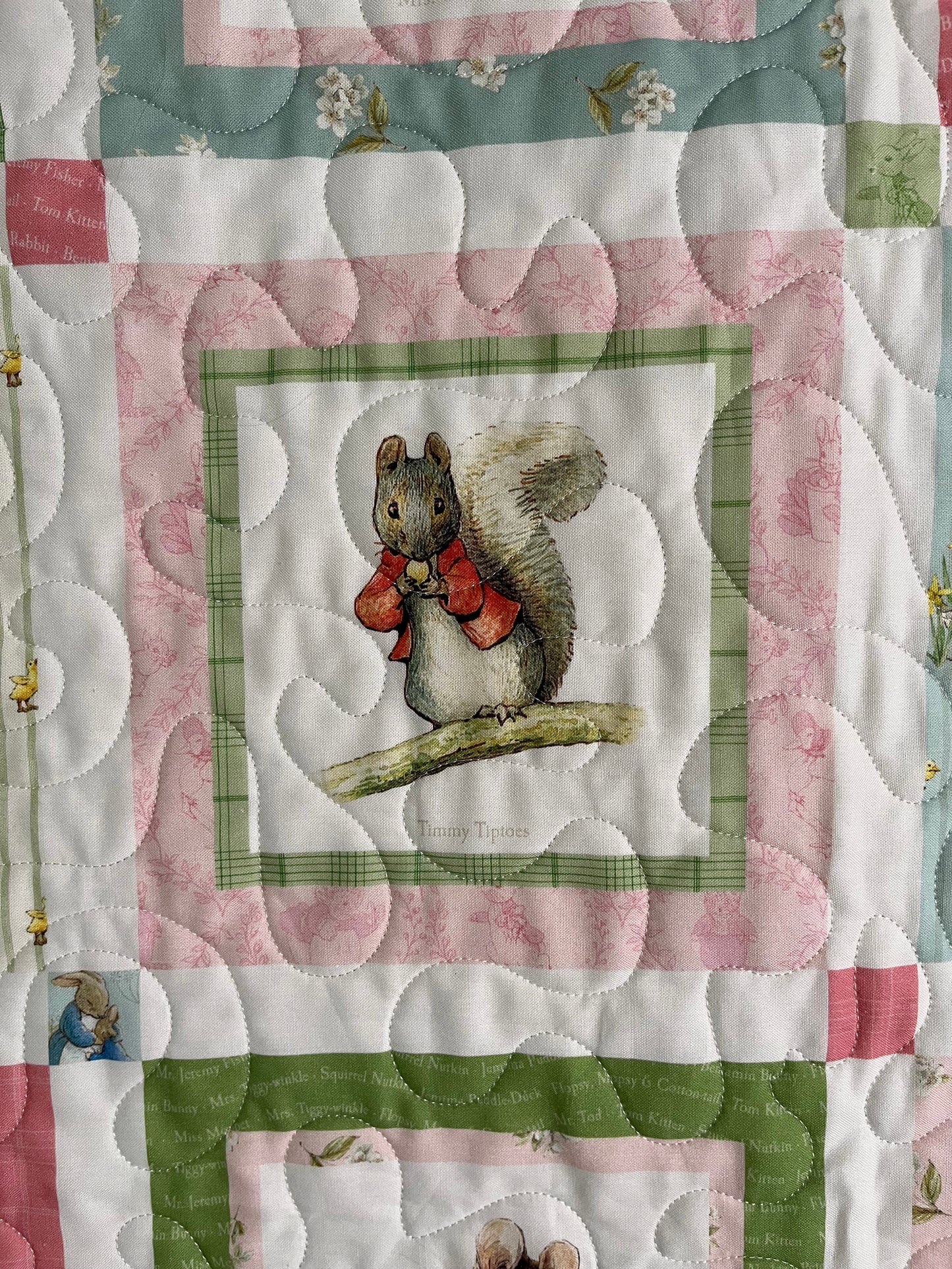 Handmade Baby Girl Quilt (Dark Pink) Peter Rabbit™ & Friends for Riley Blake Designs (39x47)