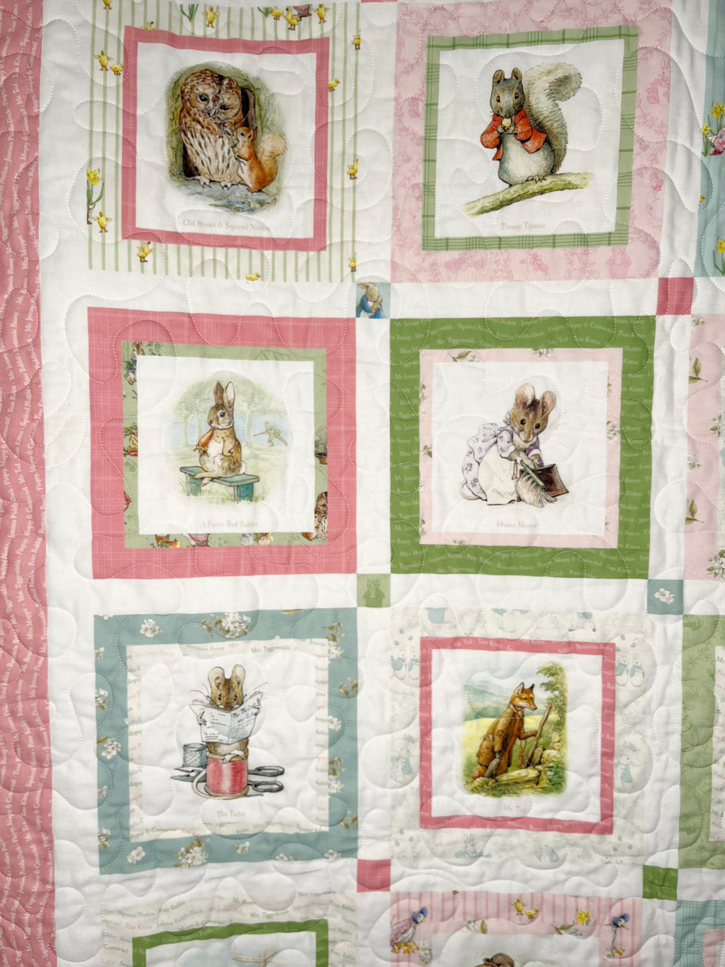 Handmade Baby Girl Quilt (Dark Pink) Peter Rabbit™ & Friends for Riley Blake Designs (39x47)