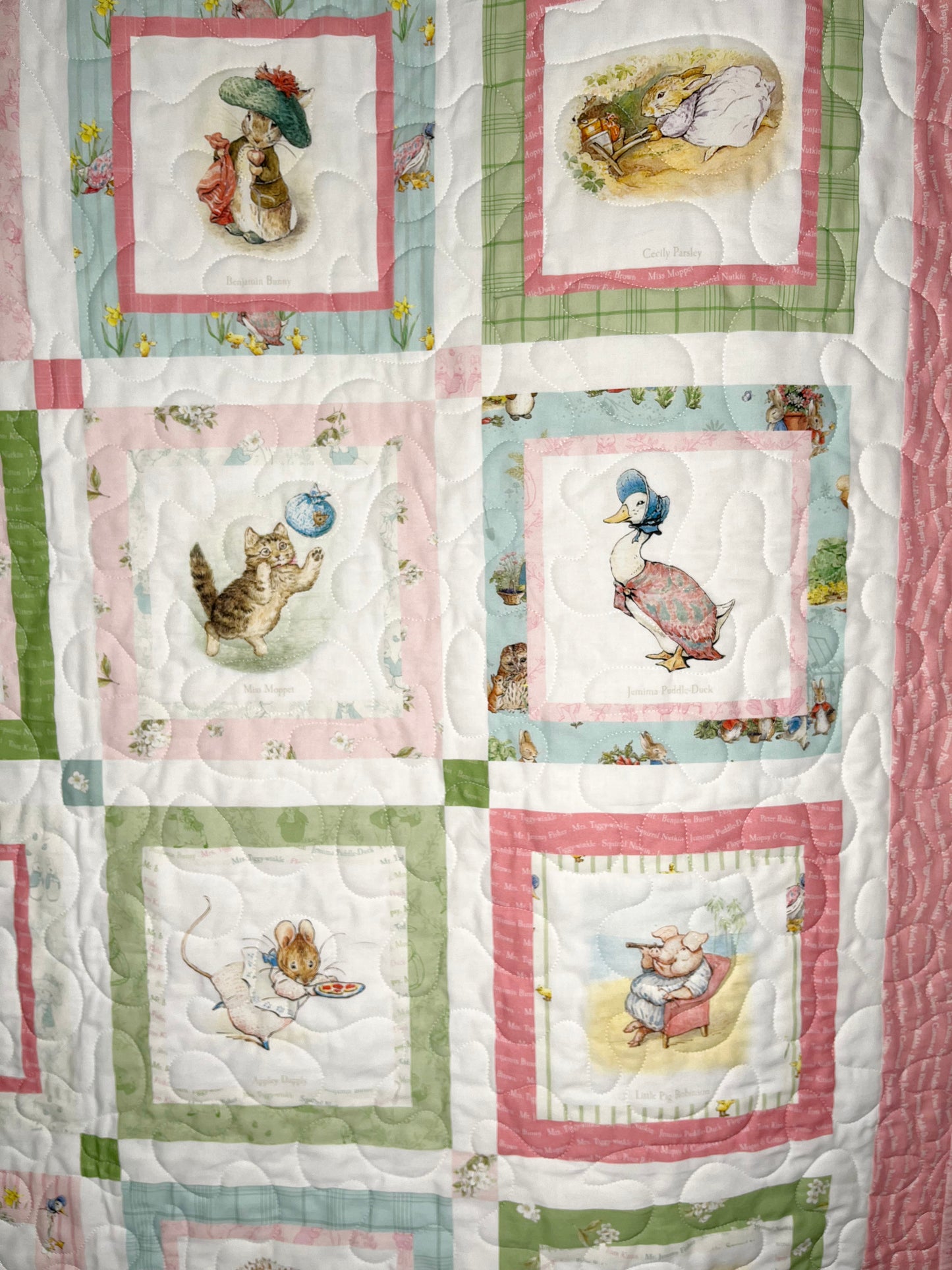 Handmade Baby Girl Quilt (Dark Pink) Peter Rabbit™ & Friends for Riley Blake Designs (39x47)