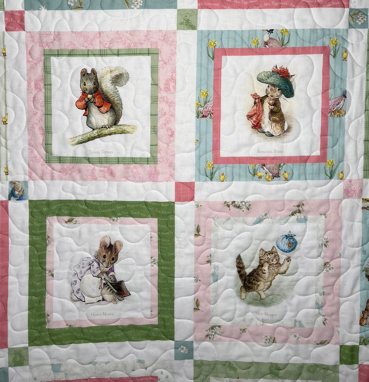 Handmade Baby Girl Quilt (Lt. Pink) Peter Rabbit & Friends™ for Riley Blake Designs (39x47)