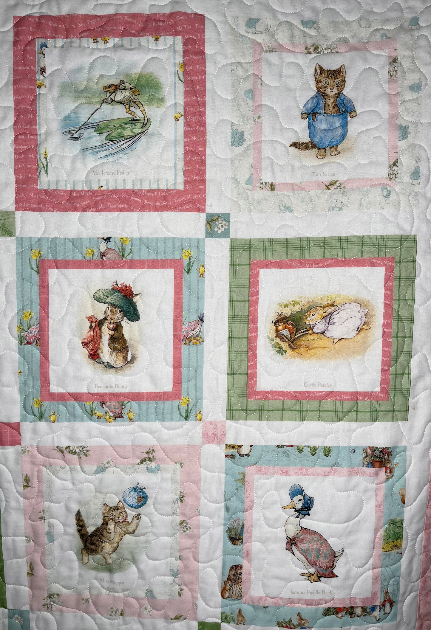 Handmade Baby Girl Quilt (Lt. Pink) Peter Rabbit & Friends™ for Riley Blake Designs (39x47)