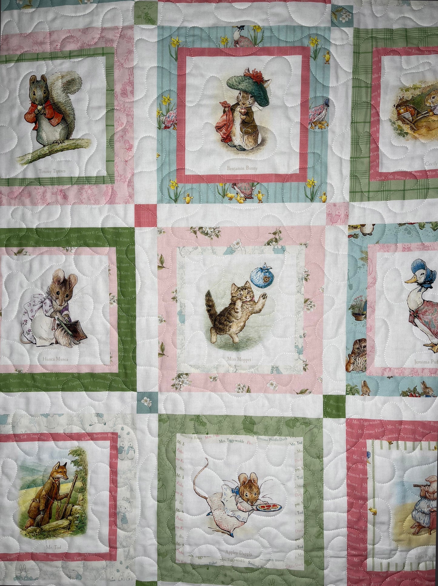 Handmade Baby Girl Quilt (Lt. Pink) Peter Rabbit & Friends™ for Riley Blake Designs (39x47)