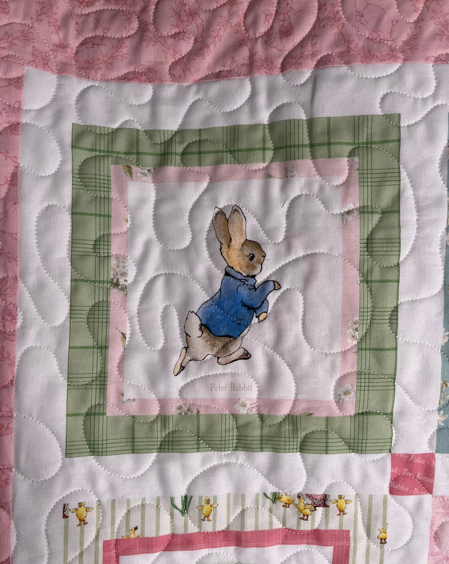 Handmade Baby Girl Quilt (Lt. Pink) Peter Rabbit & Friends™ for Riley Blake Designs (39x47)