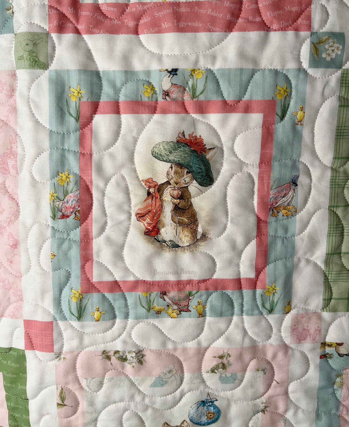 Handmade Baby Girl Quilt (Lt. Pink) Peter Rabbit & Friends™ for Riley Blake Designs (39x47)