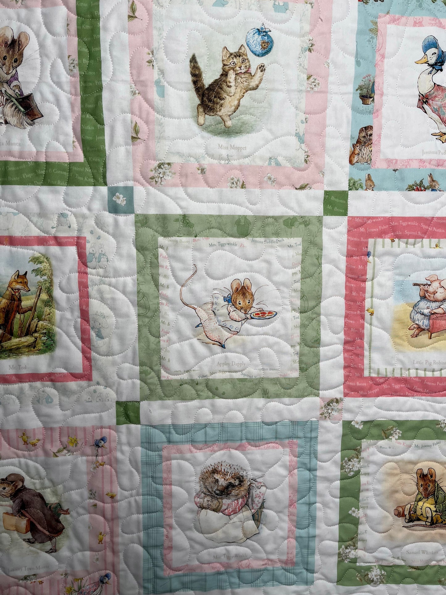 Handmade Baby Girl Quilt (Lt. Pink) Peter Rabbit & Friends™ for Riley Blake Designs (39x47)