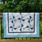 Pinwheels Baby Quilt - Star Fabric - Navy & Harbor Sky - Handmade Baby Blanket (39.5"x48")