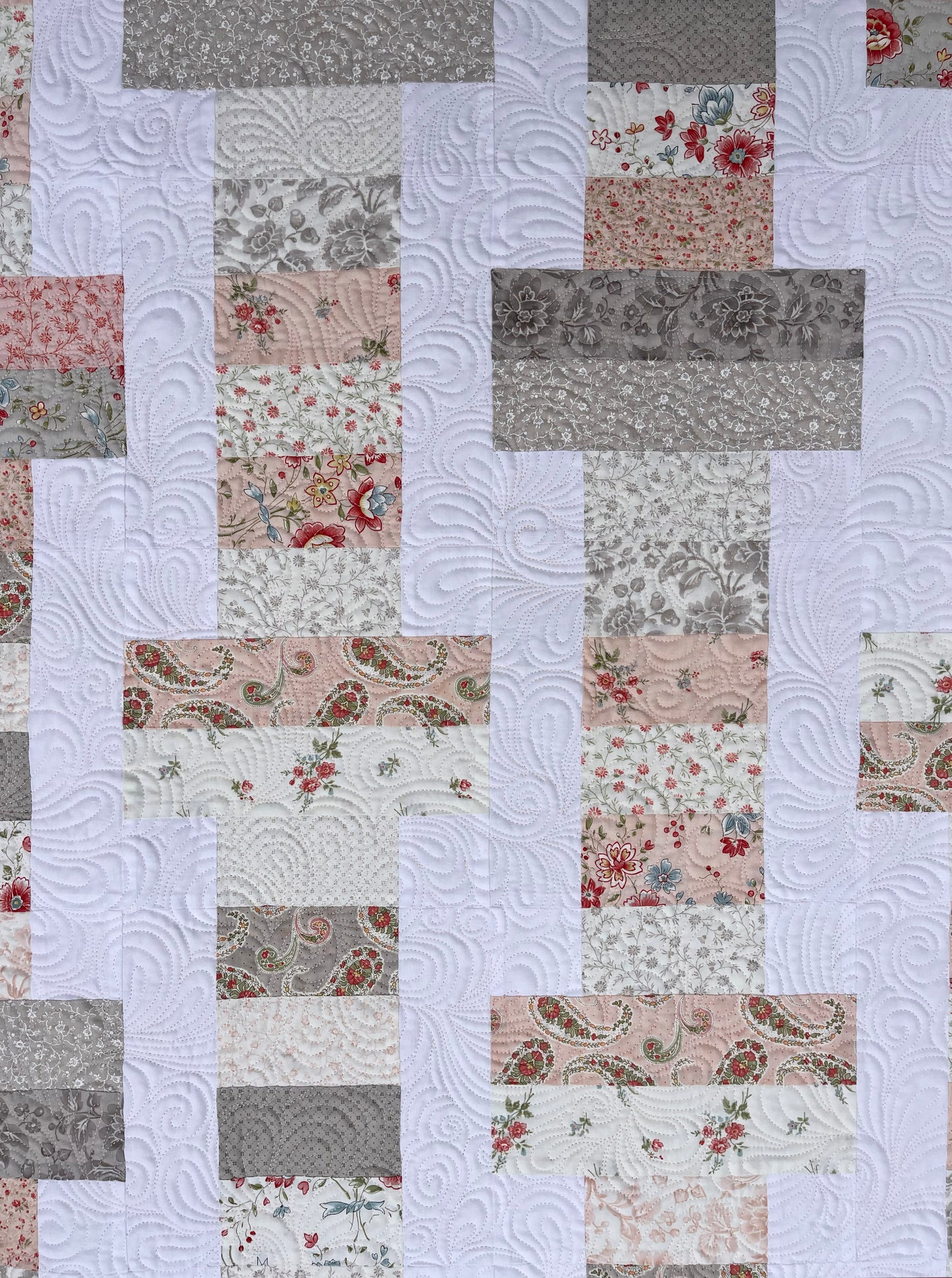 Handmade Baby Girl Quilt, Custom Quilted Heirloom Baby Girl Blanket (43x47) Ready to Ship!