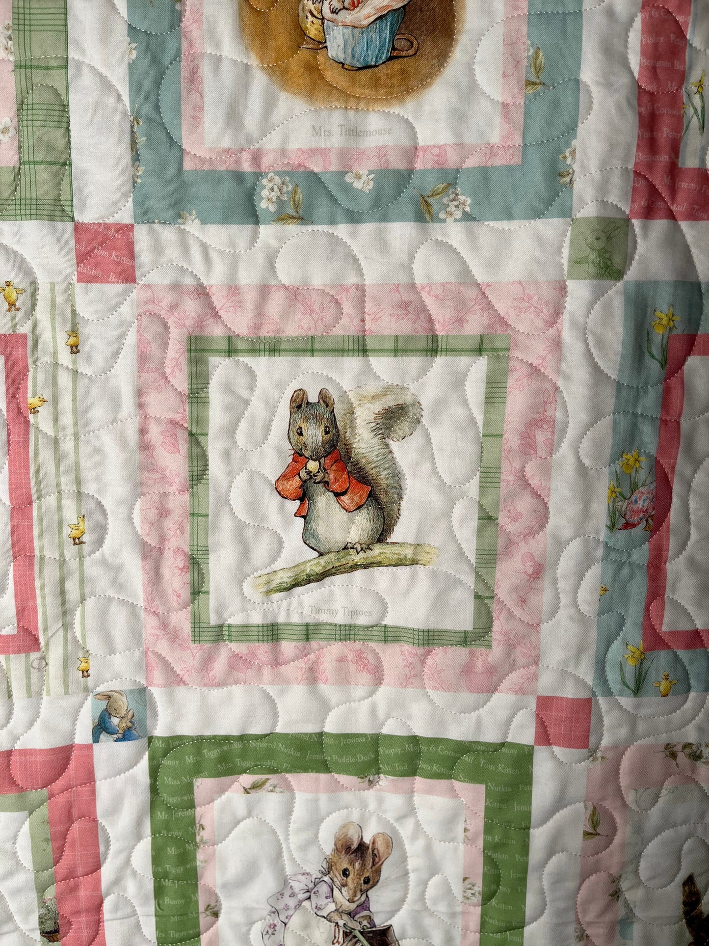 Handmade Baby Girl Quilt (Lt. Pink) Peter Rabbit & Friends™ for Riley Blake Designs (39x47)