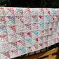 Floral Handmade Baby Girl Quilt, One of a Kind Blanket, Custom Quilted Pinks, Cream, Baby Blue, Florals, Paisley - Ready to Ship