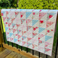 Floral Handmade Baby Girl Quilt, One of a Kind Blanket, Custom Quilted Pinks, Cream, Baby Blue, Florals, Paisley - Ready to Ship