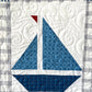 Handmade Baby Boy Sailboat Quilt - Nautical Sailboats Red, White & Blue Baby Blanket, Wall Hanging, Table Topper (36x42.5) Ready to Ship!