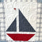 Handmade Baby Boy Sailboat Quilt - Nautical Sailboats Red, White & Blue Baby Blanket, Wall Hanging, Table Topper (36x42.5) Ready to Ship!