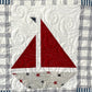 Handmade Baby Boy Sailboat Quilt - Nautical Sailboats Red, White & Blue Baby Blanket, Wall Hanging, Table Topper (36x42.5) Ready to Ship!