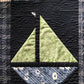 Custom Navy "Sail On" Sailboat Quilt - Made to Order