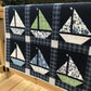 Custom Navy "Sail On" Sailboat Quilt - Made to Order