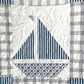 Handmade Baby Boy Sailboat Quilt - Nautical Sailboats Red, White & Blue Baby Blanket, Wall Hanging, Table Topper (36x42.5) Ready to Ship!