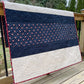 Handmade Baby Boy Sailboat Quilt - Heirloom Quilt, Nautical Home Decor 42"x52"
