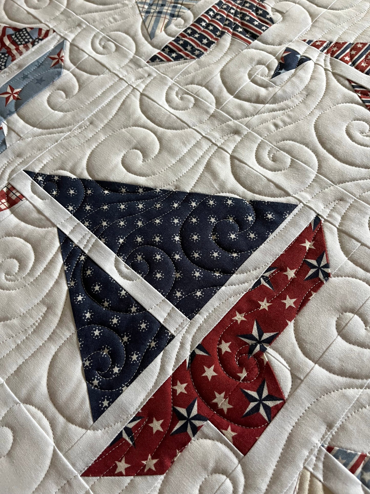 Handmade Baby Boy Sailboat Quilt - Heirloom Quilt, Nautical Home Decor 42"x52"