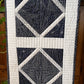 Handmade Quilted Table Runner, Navy & White, Japanese Sashiko Prints, Table Topper (13.5x46) Ready to Ship and Free Shipping!