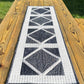 Handmade Quilted Table Runner, Navy & White, Japanese Sashiko Prints, Table Topper (13.5x46) Ready to Ship and Free Shipping!