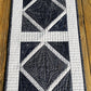 Handmade Quilted Table Runner, Navy & White, Japanese Sashiko Prints, Table Topper (13.5x46) Ready to Ship and Free Shipping!