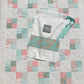 Handmade Baby Quilt - Baby Blanket, Adult Lap Quilt, Pink, Peach, Seafoam, Custom Quilted Hearts - Ready to Ship