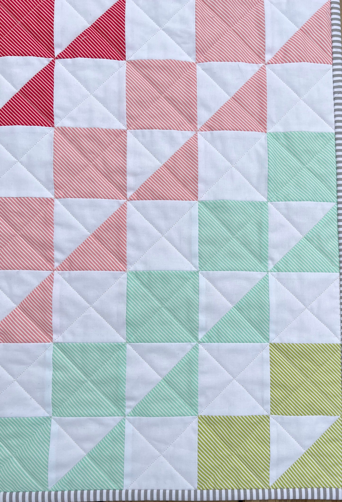 Handmade Baby Quilt, Colorful Patchwork Baby Blanket, Adult Lap Quilt, Gender Neutral, 36"x39" - Free Matching Gift Bag, Ready to Ship!