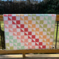 Handmade Baby Quilt, Colorful Patchwork Baby Blanket, Adult Lap Quilt, Gender Neutral, 36"x39" - Free Matching Gift Bag, Ready to Ship!