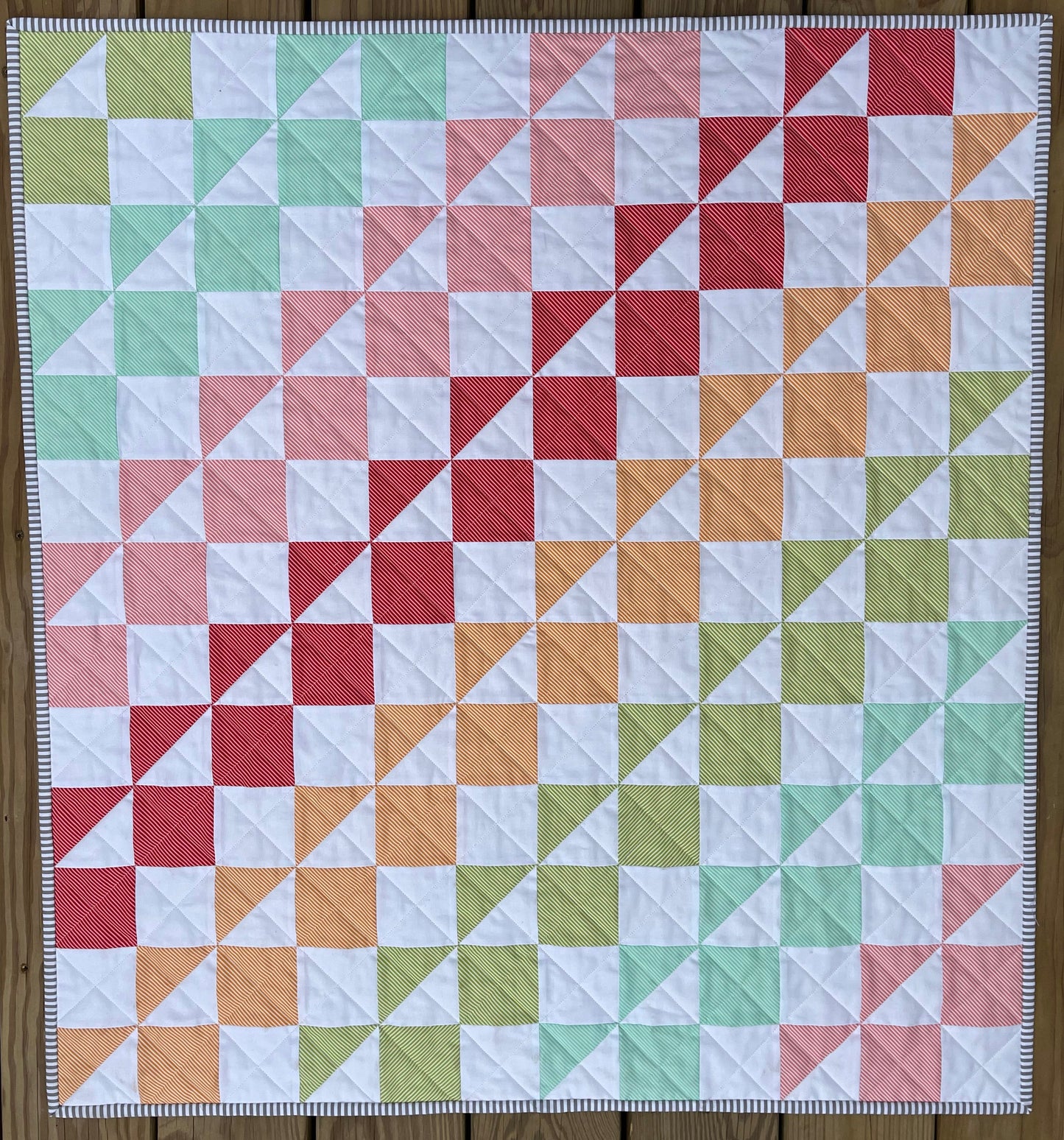 Handmade Baby Quilt, Colorful Patchwork Baby Blanket, Adult Lap Quilt, Gender Neutral, 36"x39" - Free Matching Gift Bag, Ready to Ship!