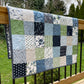 Handmade Baby Quilt, Moda Shoreline Fabric, Patchwork Baby Blanket (36x36), Adult Lap Quilt, Table Topper, Ready to Ship!