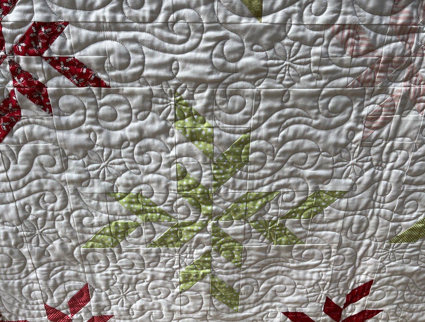 Christmas Snowflakes Handmade Quilt, Baby Blanket, Adult Lap Quilt - 47x47, Gender Neutral - Ready to Ship