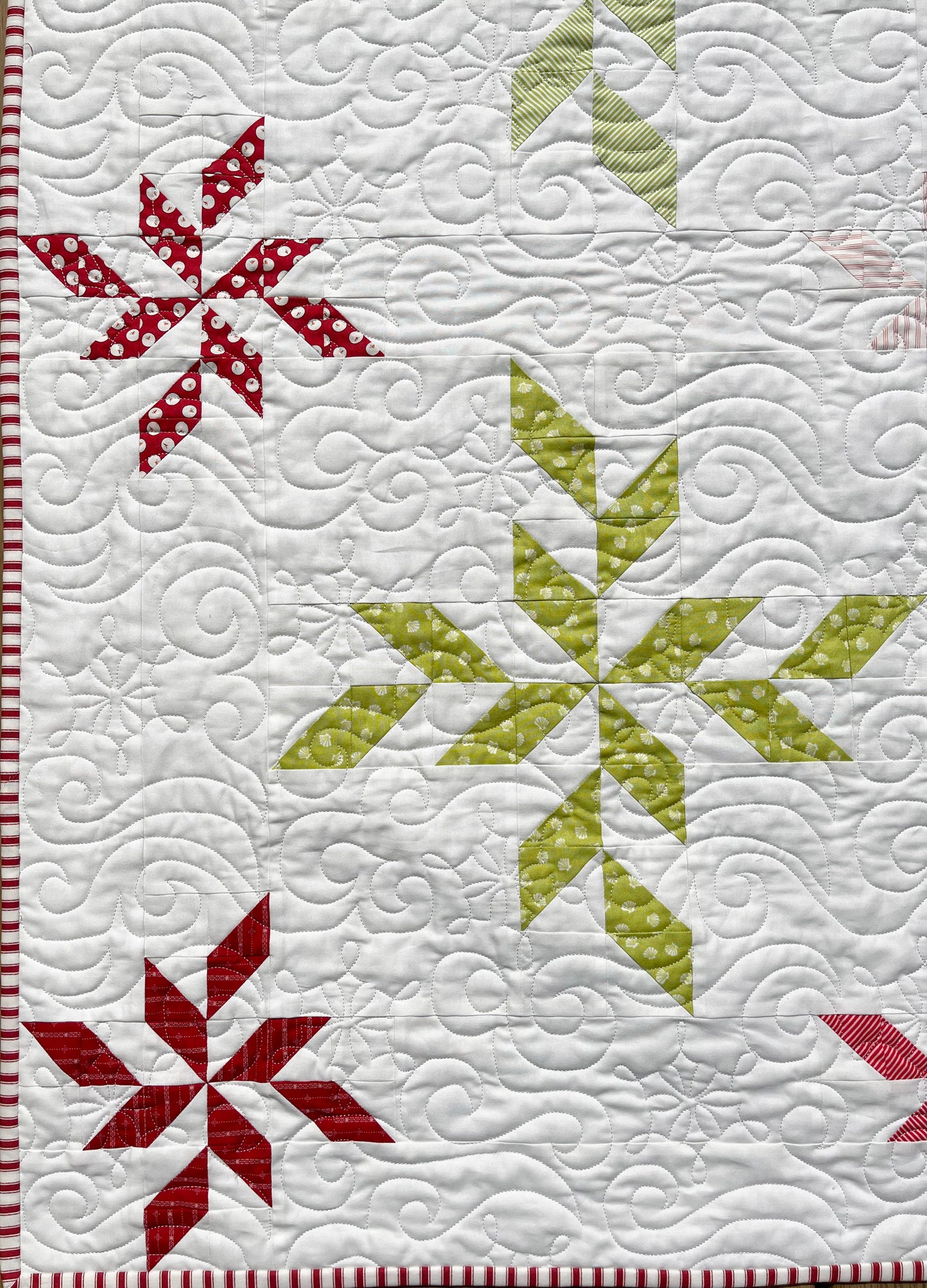 Christmas Snowflakes Handmade Quilt, Baby Blanket, Adult Lap Quilt - 47x47, Gender Neutral - Ready to Ship