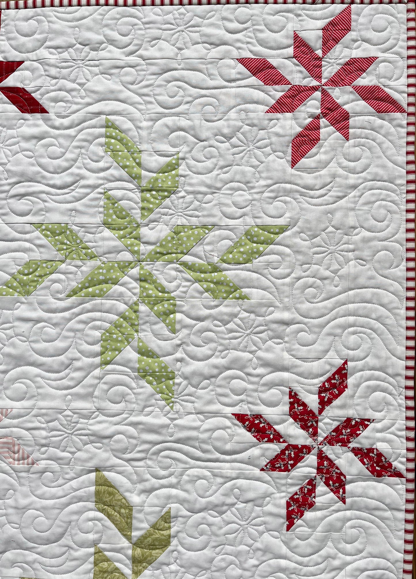 Christmas Snowflakes Handmade Quilt, Baby Blanket, Adult Lap Quilt - 47x47, Gender Neutral - Ready to Ship