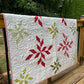 Christmas Snowflakes Handmade Baby Quilt, Heirloom Baby Blanket, Holiday Decor, Adult Lap Quilt, Table Topper (47x47)  Ready to Ship!